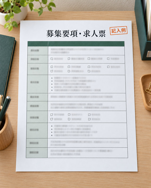 募集要項・求人票の記入例