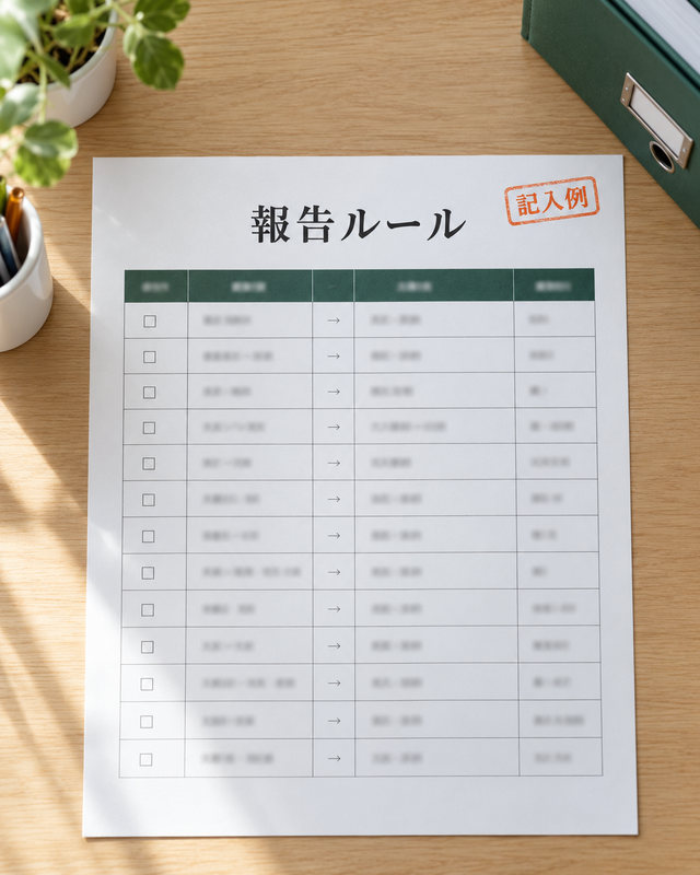 報告ルールの記入例