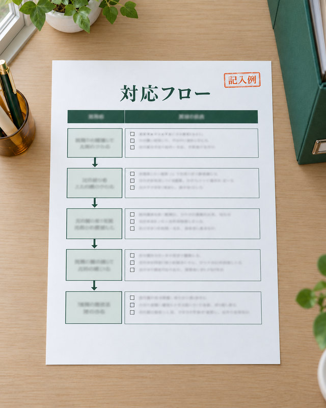 対応フローの記入例