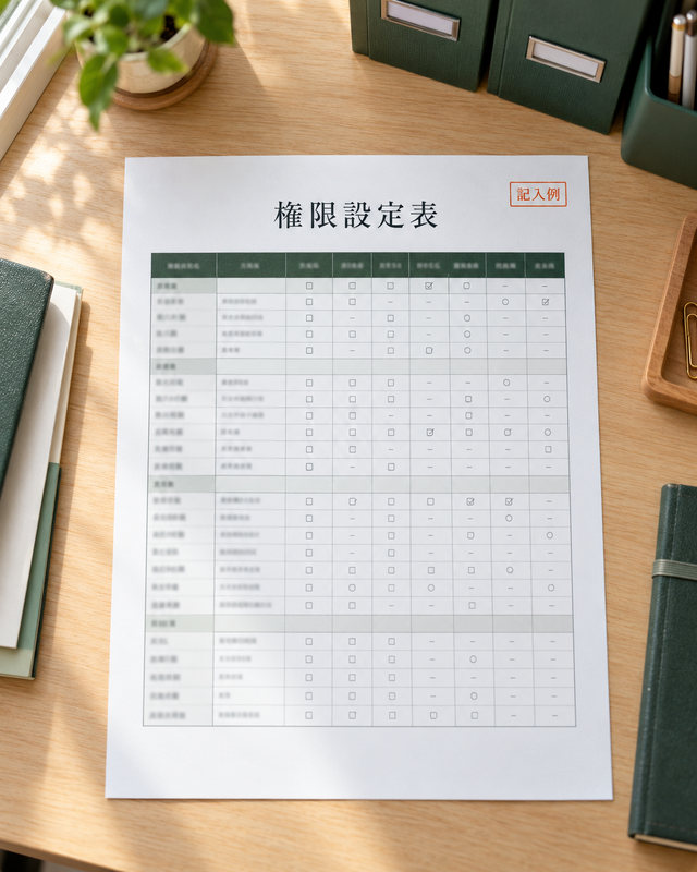 権限設定表の記入例